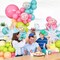 Summer Tropical Balloon Arch Garland Kit – Iridescent Star Balloons, Transparent Balloons, Teal, Pastel Pink, Orange, Yellow & Lime Green Balloons for Hawaiian Luau, Aloha Birthday & Pool Party Décor
